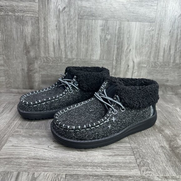 Hey Dude Wendy Fold Kids size 12 Brushed Cozy Slip On Shoes - Picture 3 of 8